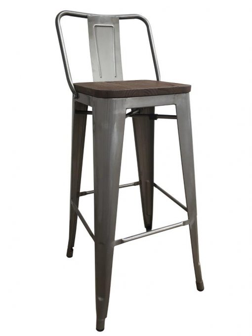 Cafe Style High Stool - Gun Metal Grey